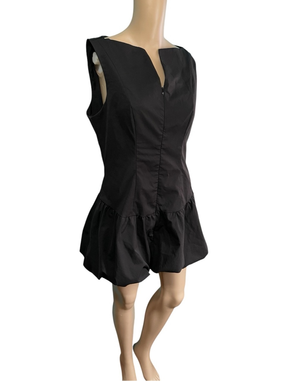 Missguided Sleeveless Mini Bubble Dress drop waist size L black